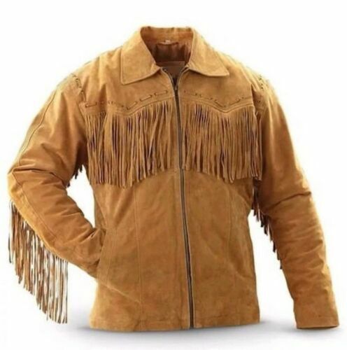 Men leather western jacket - men's,
