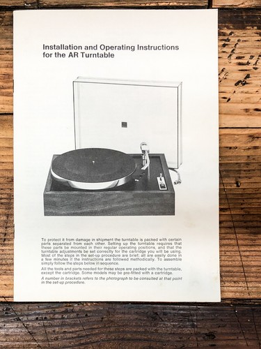 Acoustic research turntable - research, ar