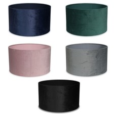 Velvet Lampshades Easy Fit Ceiling Light Shades Drum Pendant Living Room Bedroom