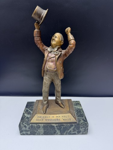 Vintage cast bronze statue man - vintage,