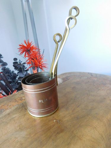 Vintage set copper brass - &,