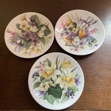 Vintage Elizabethan Set Of 3 Saucers Floral Design Fine Bone China- Ex Condition