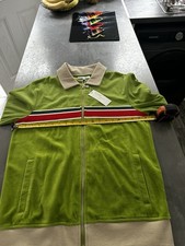 Sergio Tacchini Spencer Velour Track Top Medium Green Retro Jacket Velvet BNWT