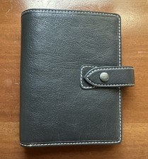 Filofax Malden Dark Gray Antiqued Leather Pocket Sized Organizer Planner