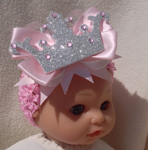 Headband pink christening - headband,