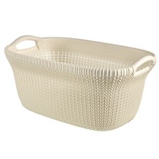 Laundry Carrying Basket Washing Hamper Mangle 40L Curver Knit Handles Sturdy HQ