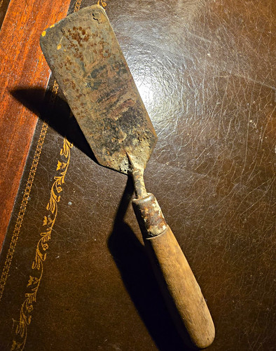 Antique steel finishing trowel - antique,