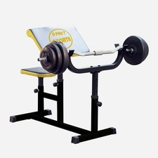 Gym Preacher Curl Bench Arm Heavy Duty Steel Weight Bicep Equipment Barbell Rack