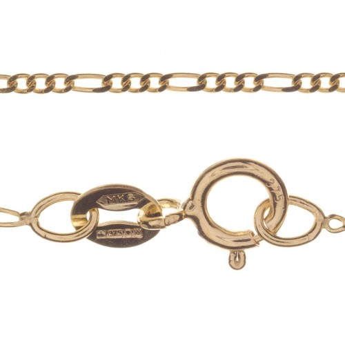9ct gold figaro chain necklace - figaro,