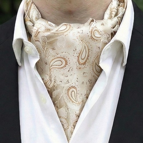 Cream with gold paisley - with,