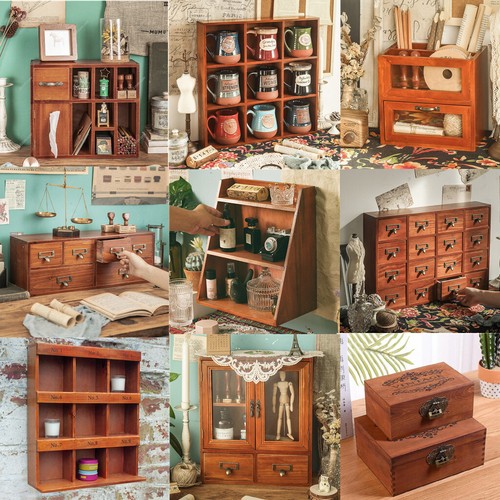Retro wooden storage cabinet - wooden,