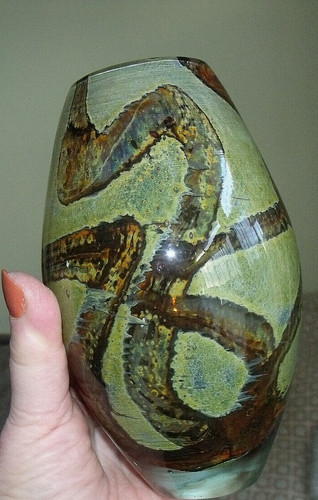 Mdina glass ovoid earthtones - mdina,