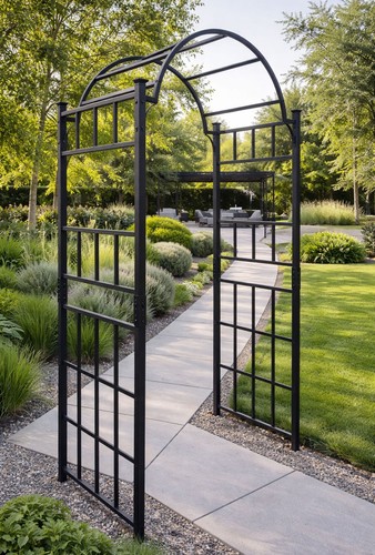 Metal garden arch - garden, climbing