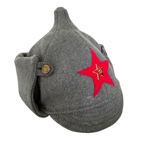 Vintage soviet grey - grey, budenovka