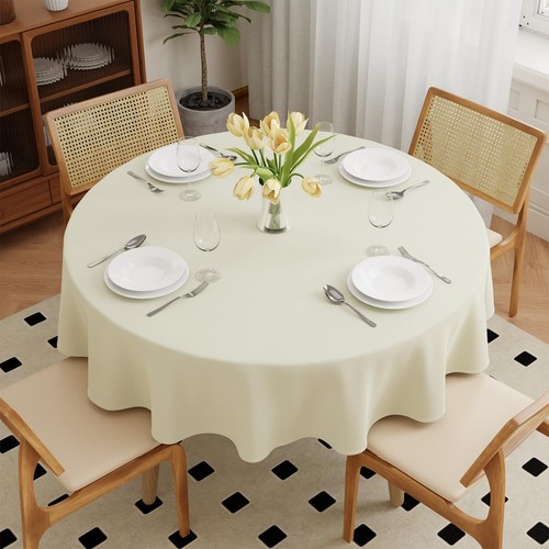 Cream round table cloth - round,