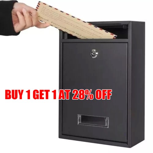 Large black lockable post box - large,