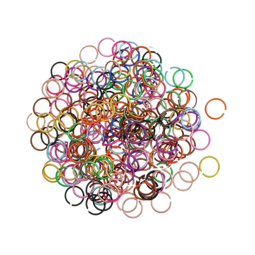 Rainbow aluminum jump rings - aluminum,