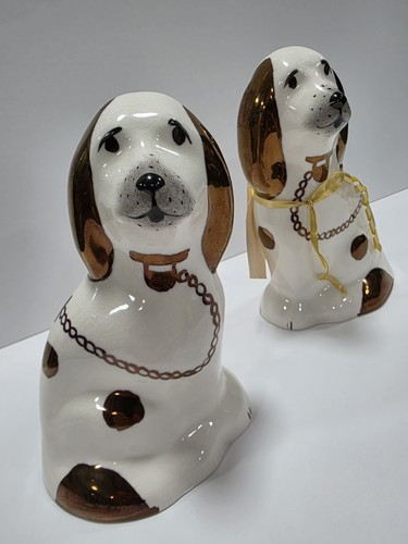 Rare copper wally dogs - copper, ceramic