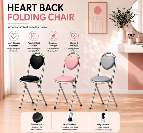 Folding heart chair soft - folding,