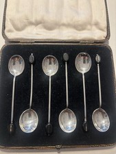 6 X Silver Coffee Bean Spoons