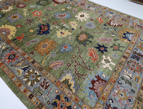 Green floral turkish oushak - green,