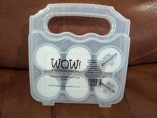 Set Of 6 WOW! Embossing Powders and glitters in Storage Case brand new