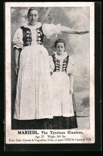 Postcard Mariedl, The Tyrolean Giantess, Age 27, Giantess 