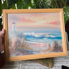 Vintage oil painting seaside