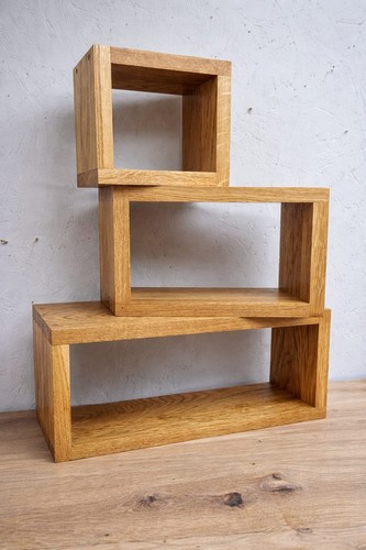 Solid oak cube shelves - solid,