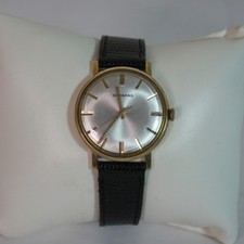 Vintage Manual Wind Garrard Swiss Made Gent’s 9ct Gold Wrist Watch on Leather St