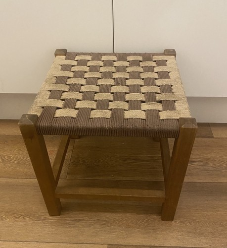 Vintage wooden footstool - wooden,