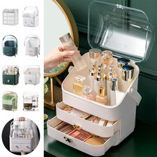 XL Large Make Up Organiser Cosmetic Vanity Case Box 2 Drawers Skincare Storage