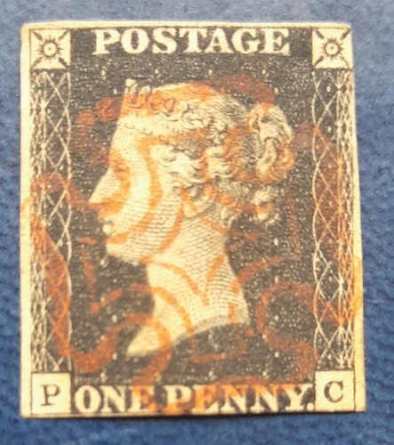Penny black with red maltese - penny,