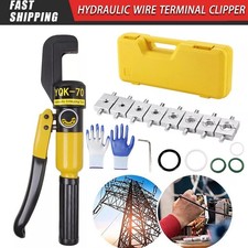 Hydraulic Crimper Set Crimping Tool Wire Battery Cable Lug Terminal+glove NEW
