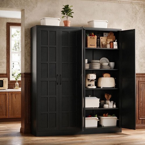 Tall metal pantry cabinet - pantry,