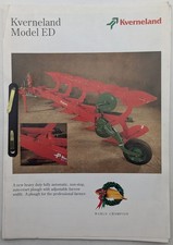 Kverneland Product Information Folder & Approx 5 Brochures, Bound Together