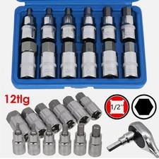 ALLEN KEY / HEX BIT SOCKET SET 12pcs 1/2" Drive 5mm to 22mm - H5 to H22 UK Stock
