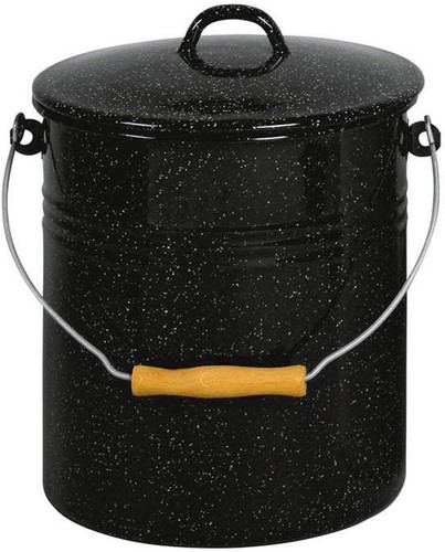 Karl enamel waste bin - with, lid