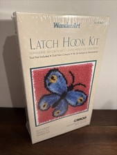 Wonderart Latch Hook Kit Butterfly Papillon Mariposa 12x12 New Caron #4677 USA