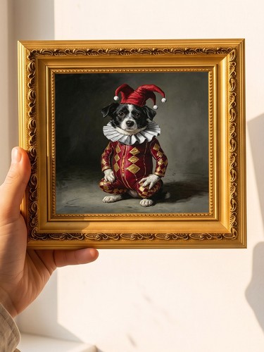 Dog dressed court jester - dog,