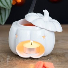 CERAMIC  ROUND WHITE PUMPKIN