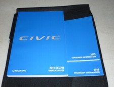 2019 HONDA CIVIC SEDAN OWNERS MANUAL SET GUIDE 19 +CASE LX EX EX-L sport