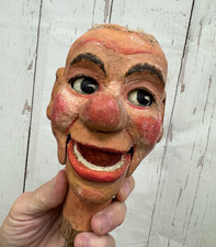 Antique Wood/Gesso/Papier Mache Ventriloquist Figure Head