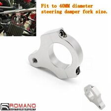 Silver Steering Damper Mounting Bracket Clamps Frame For 40MM Diameter Fork Tube
