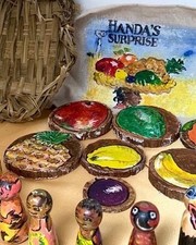 Handa’s surprise inspired Handpainted story sack, story aids  EYFS KS1 preschool