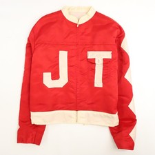 Vintage Horse Jockey Silk Satin Racing Jacket Size Large Equestrian