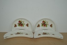 Portmeirion Pomona - Crescent Side Dishes / Plates x 6 - Strawberry (#80)