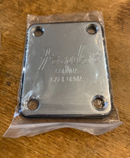 NEW Electic Guitar Neck Plate with Fender Logo stamped in - Chrome