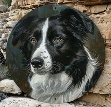 Retro Decorative Border Collie dog metal sign Plaque 