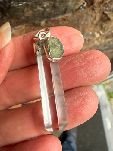 Moldavite quartz crystal - moldavite,